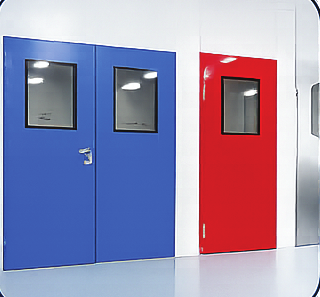 Modular cleanroom partitions and doors